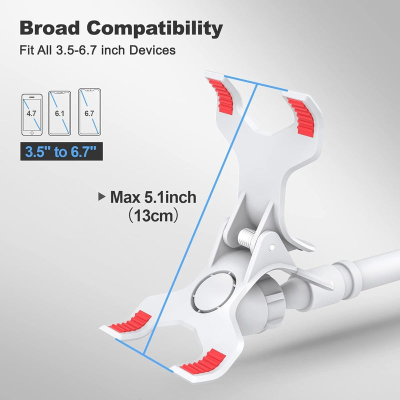 Newest Gooseneck Phone Holder 31in Long Flexible Lazy Arm Clip Adjustable Overhead Phone Mount For Phone