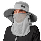 Sukeen Fishing Hat For Men Women, Wide Brim Outdoor Sun Protection With Detachable Neck Flap And Face Mask