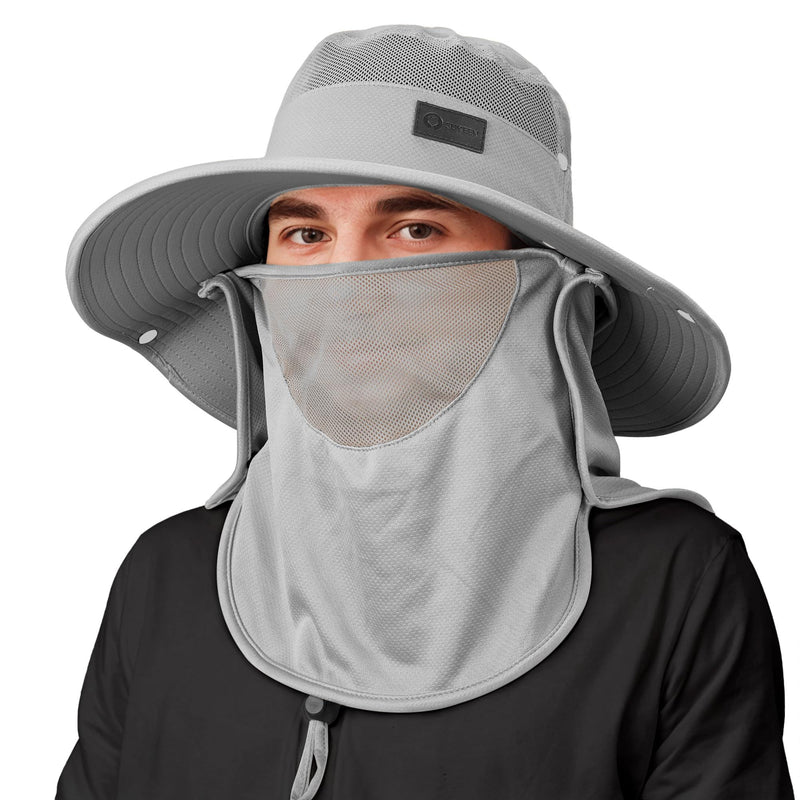 Sukeen Fishing Hat For Men Women, Wide Brim Outdoor Sun Protection With Detachable Neck Flap And Face Mask