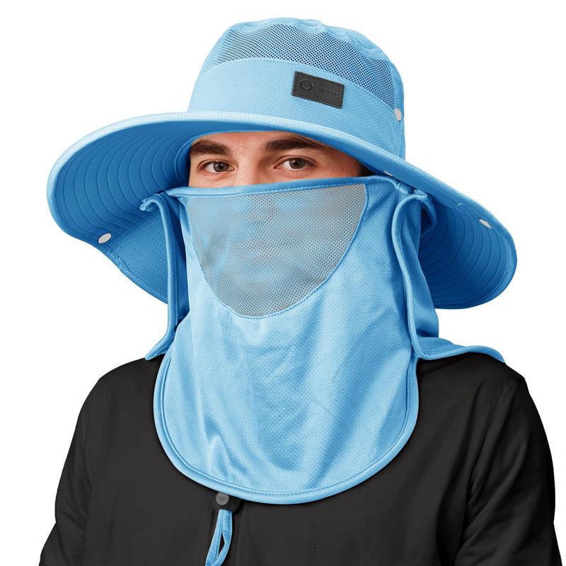 Sukeen Fishing Hat For Men Women, Wide Brim Outdoor Sun Protection With Detachable Neck Flap And Face Mask